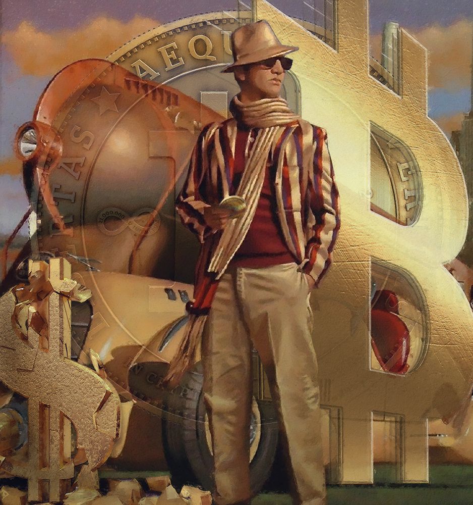 Bitcoin Deco XI art print by Steve Hunziker for $57.95 CAD