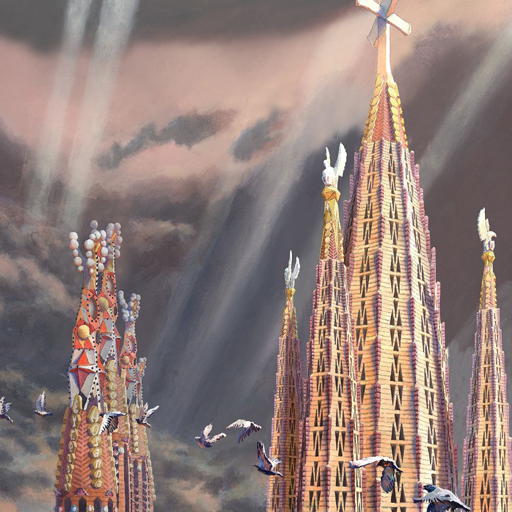 Sagrada Familia Towers I art print by John Wang for $57.95 CAD