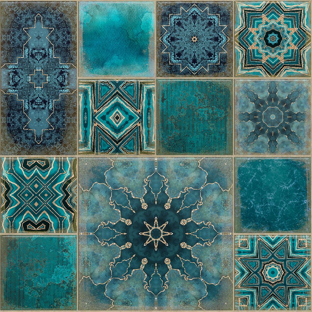Faded Luxury Teal Tiles art print by Andrea Haase for $57.95 CAD