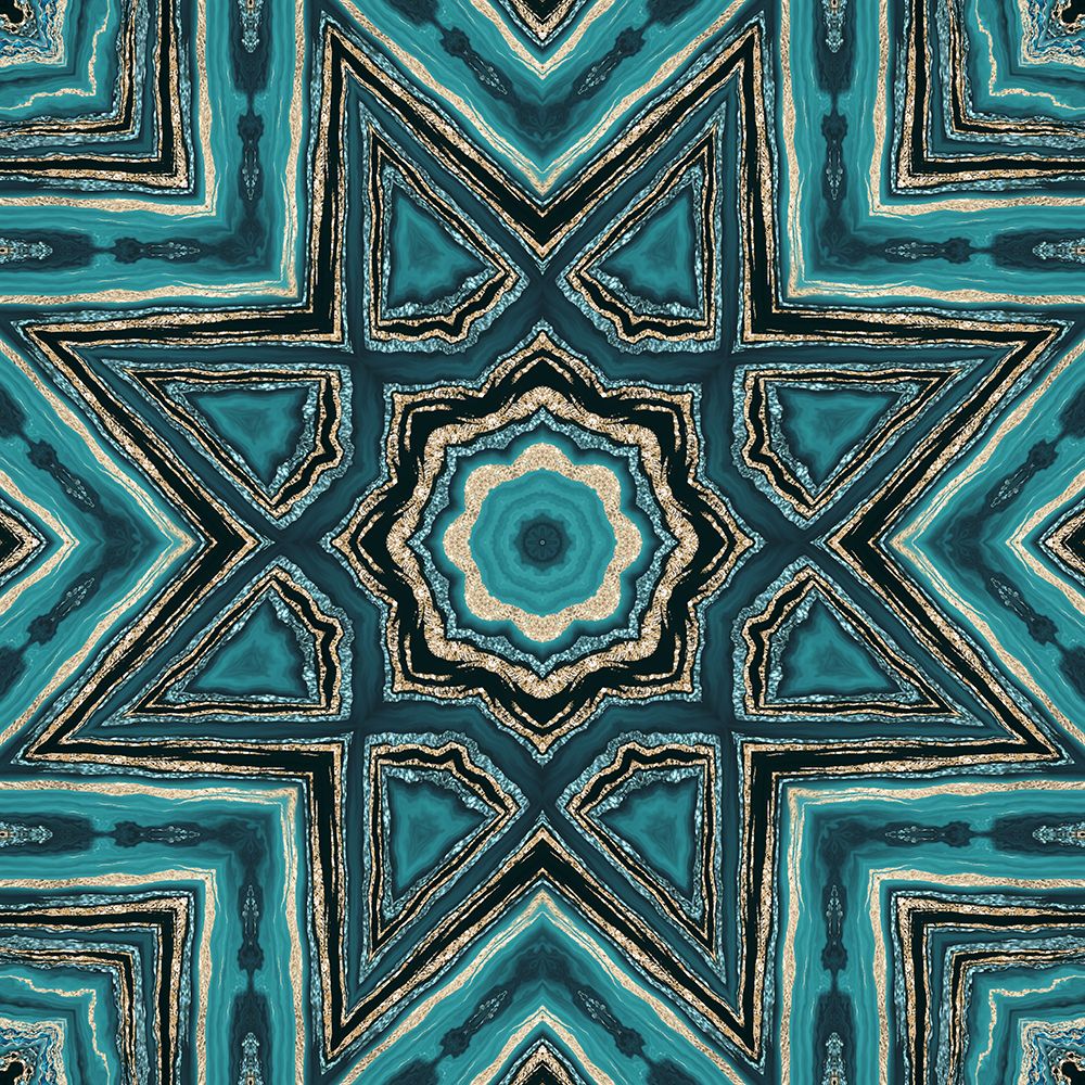Gold Teal Tile II art print by Andrea Haase for $57.95 CAD