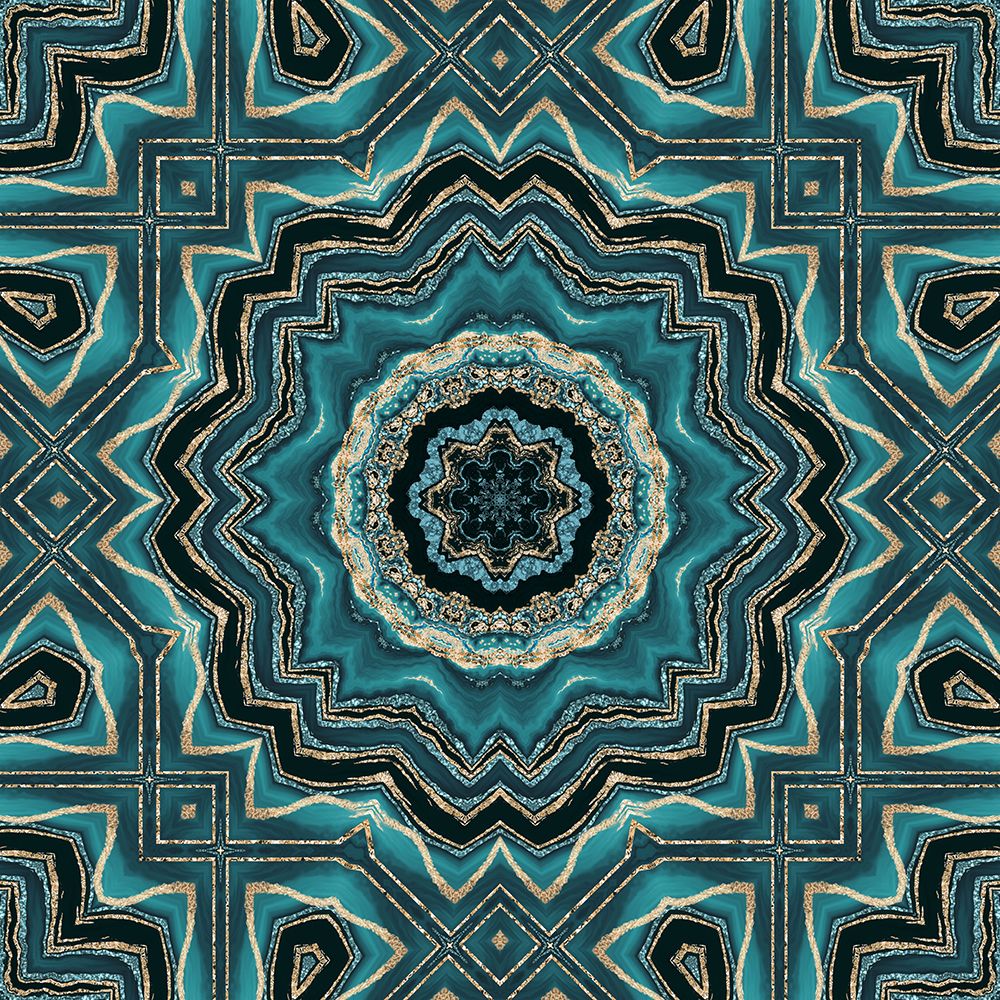 Gold Teal Tile III art print by Andrea Haase for $57.95 CAD