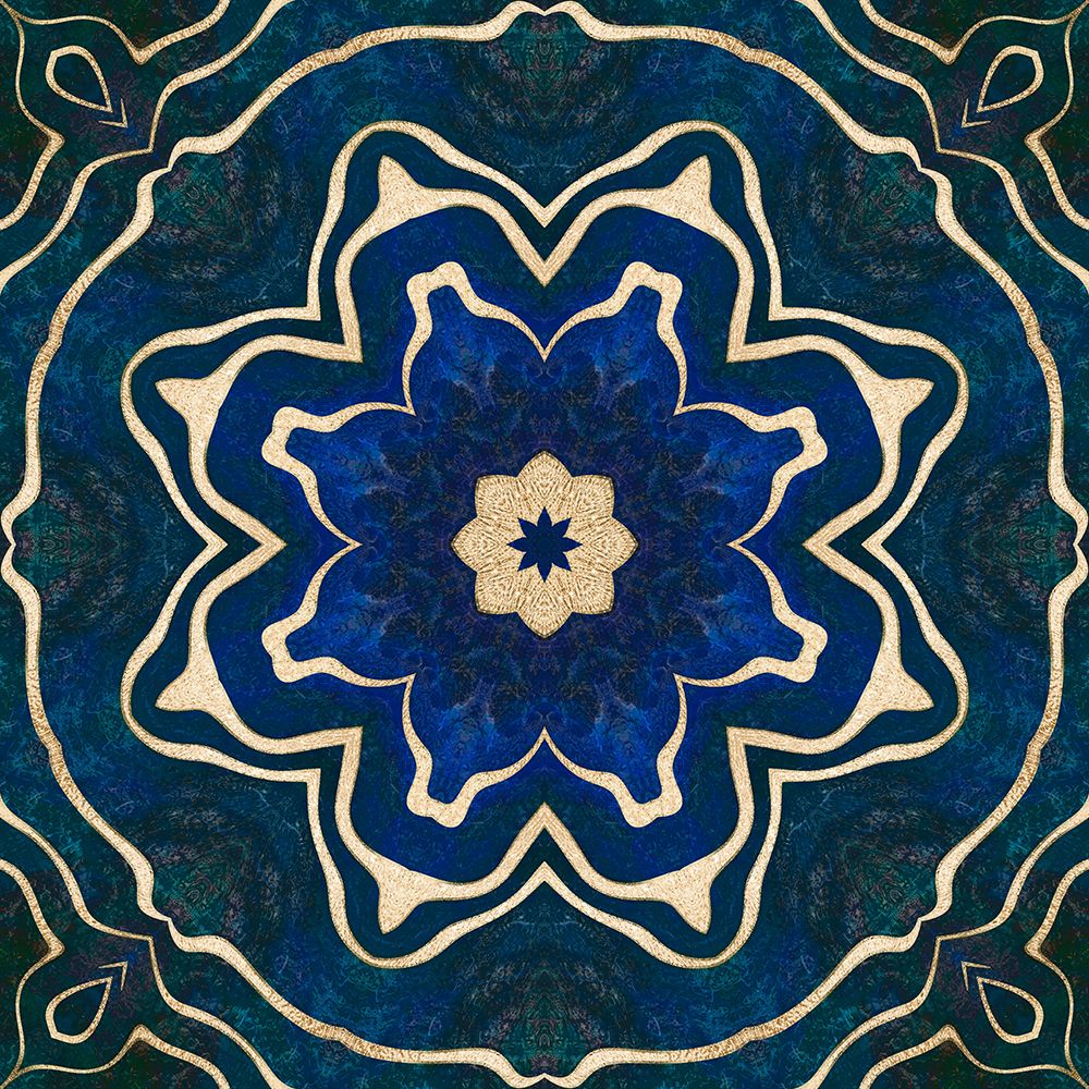 Gold Blue Tile art print by Andrea Haase for $57.95 CAD