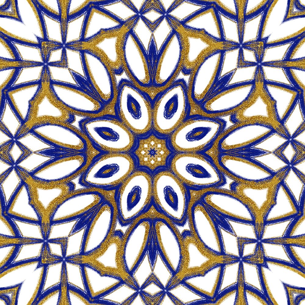 Gold Blue Vintage Tile IV art print by Andrea Haase for $57.95 CAD