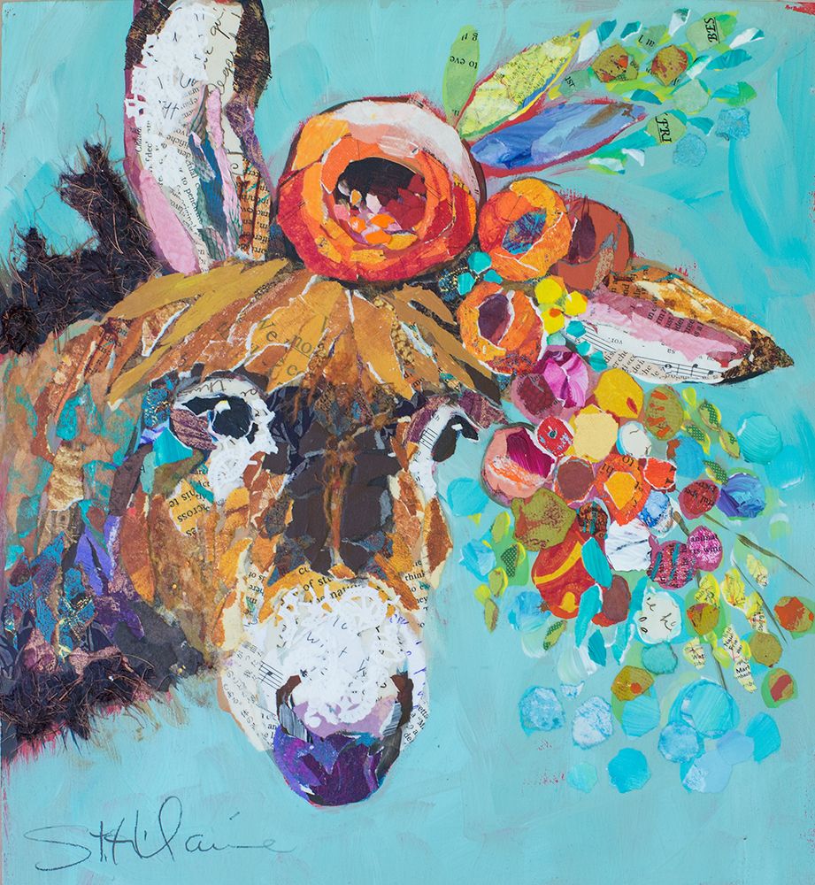 Floral Donkey art print by Elizabeth St Hilaire for $57.95 CAD