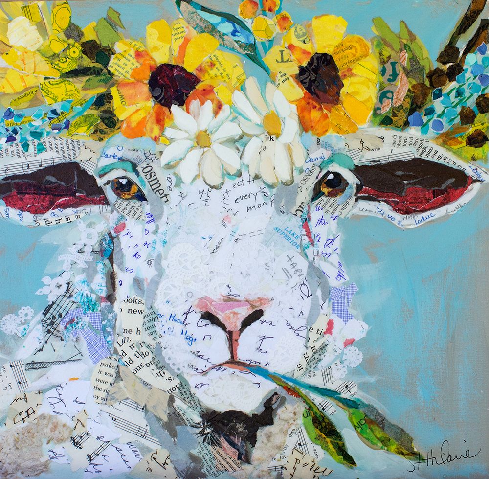 Floral Sheep II art print by Elizabeth St Hilaire for $57.95 CAD
