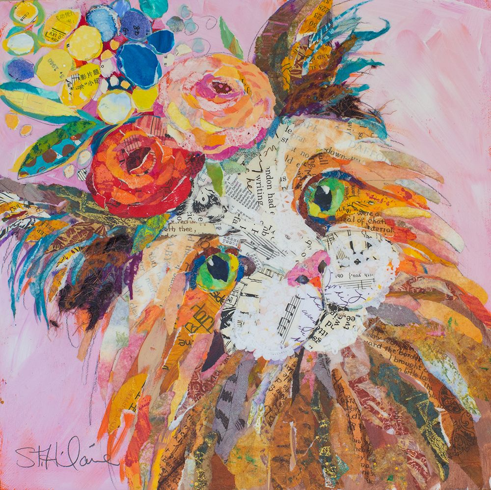 Floral Cat I art print by Elizabeth St Hilaire for $57.95 CAD