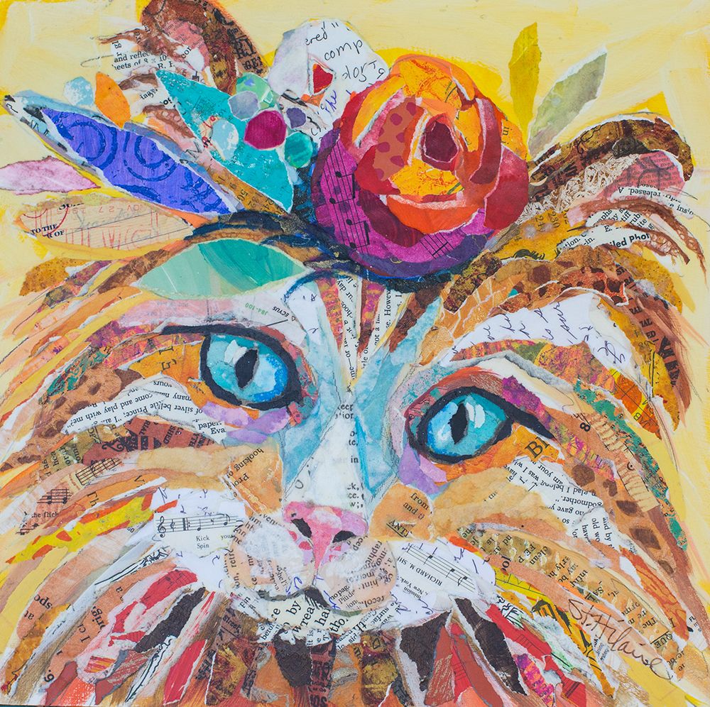 Floral Cat II art print by Elizabeth St Hilaire for $57.95 CAD