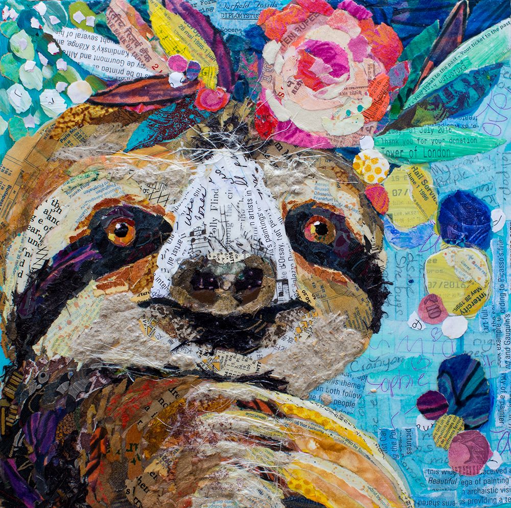 Floral Sloth art print by Elizabeth St Hilaire for $57.95 CAD