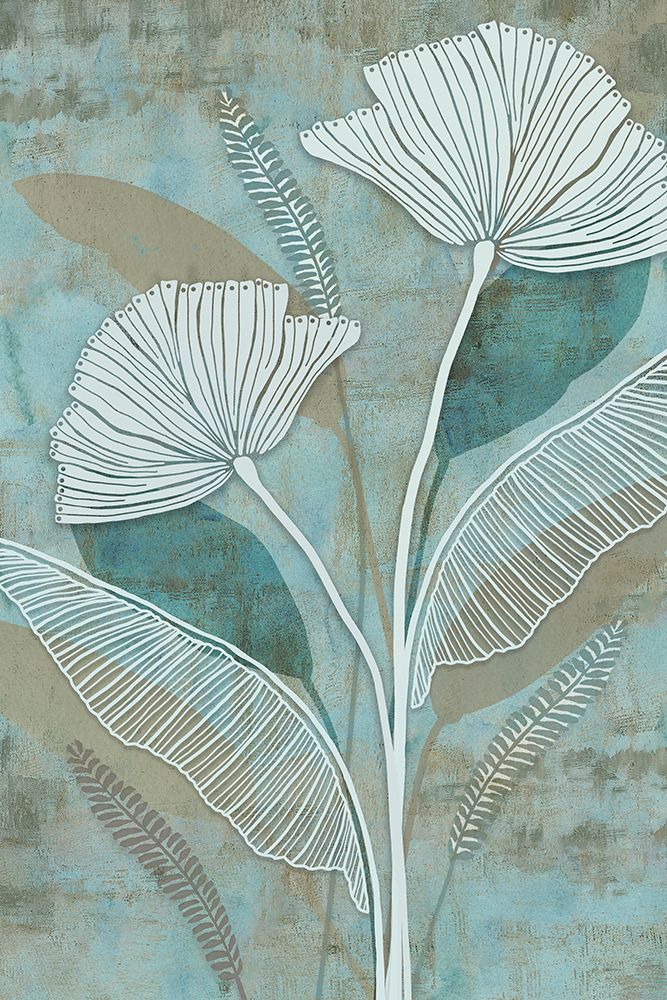 White Linear Floral II art print by Flora Kouta for $57.95 CAD