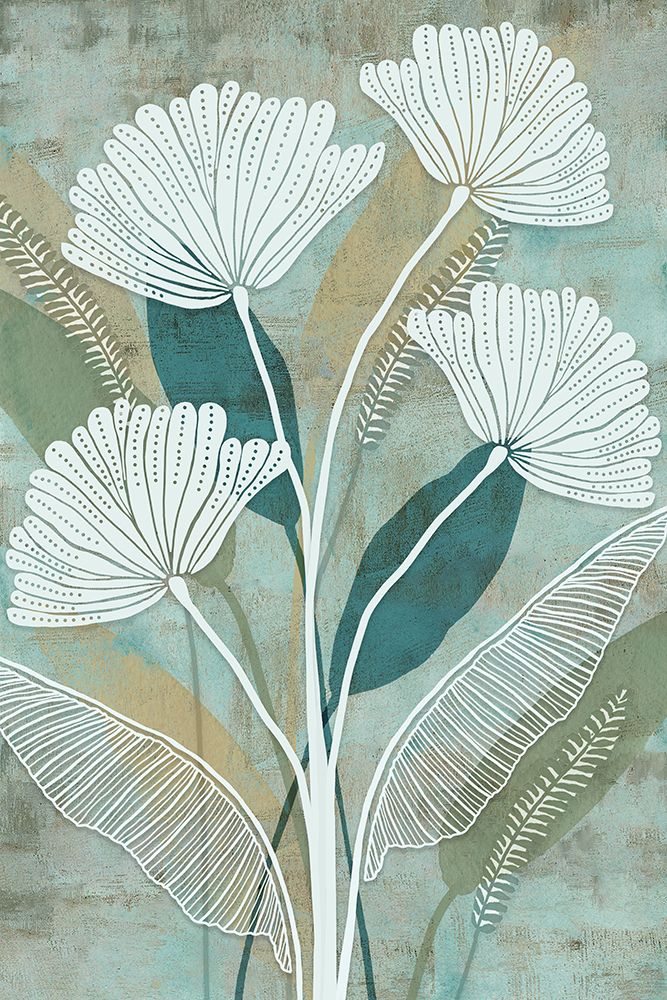 White Linear Floral III art print by Flora Kouta for $57.95 CAD