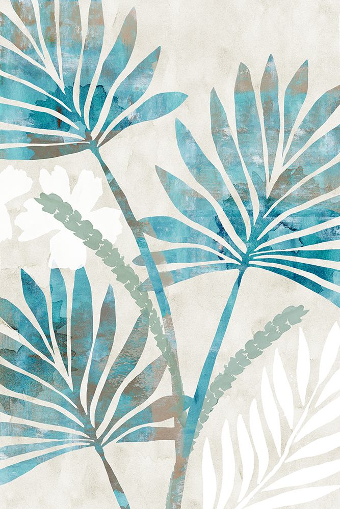 Ocean Blue Palms art print by Flora Kouta for $57.95 CAD