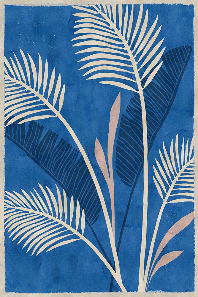 Cobalt Blue Palms II art print by Flora Kouta for $57.95 CAD
