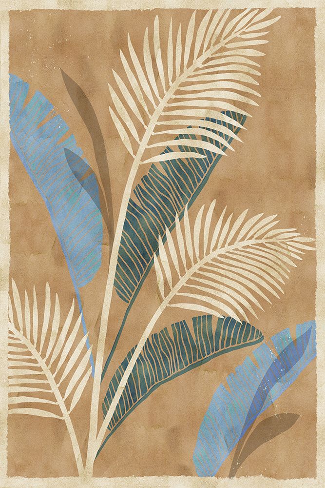 Cobalt Blue Palms IV art print by Flora Kouta for $57.95 CAD