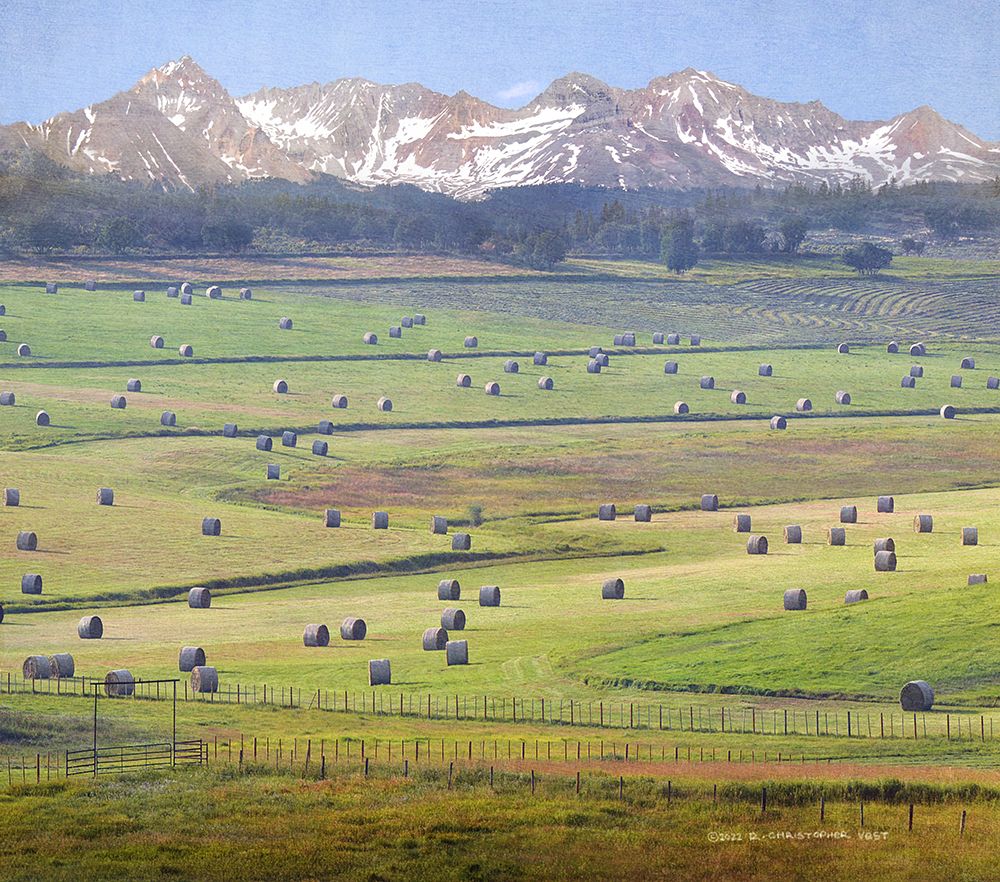 Chery Creek Haybales art print by Christopher Vest for $57.95 CAD