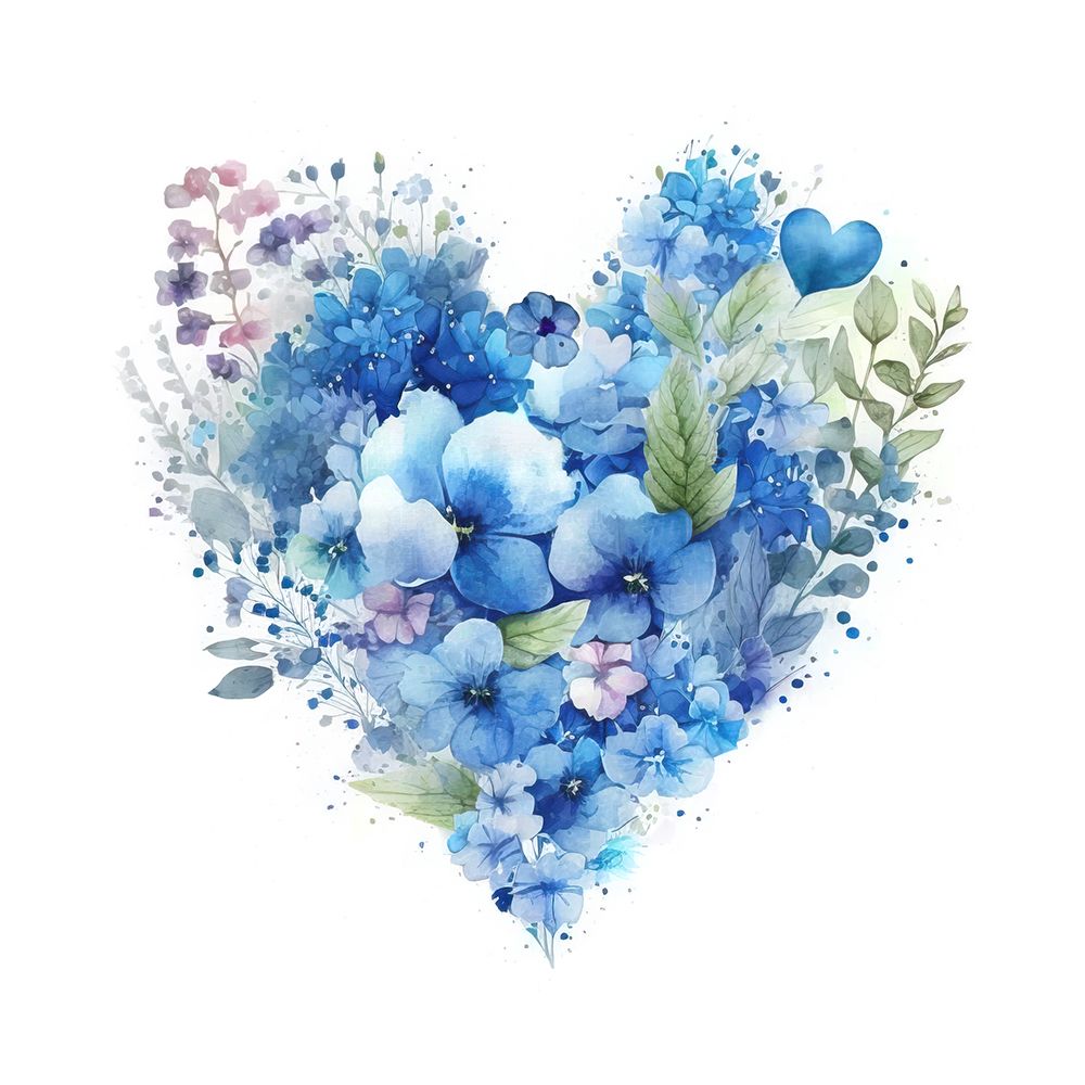 Blue Floral Heart art print by Andrea Haase for $57.95 CAD