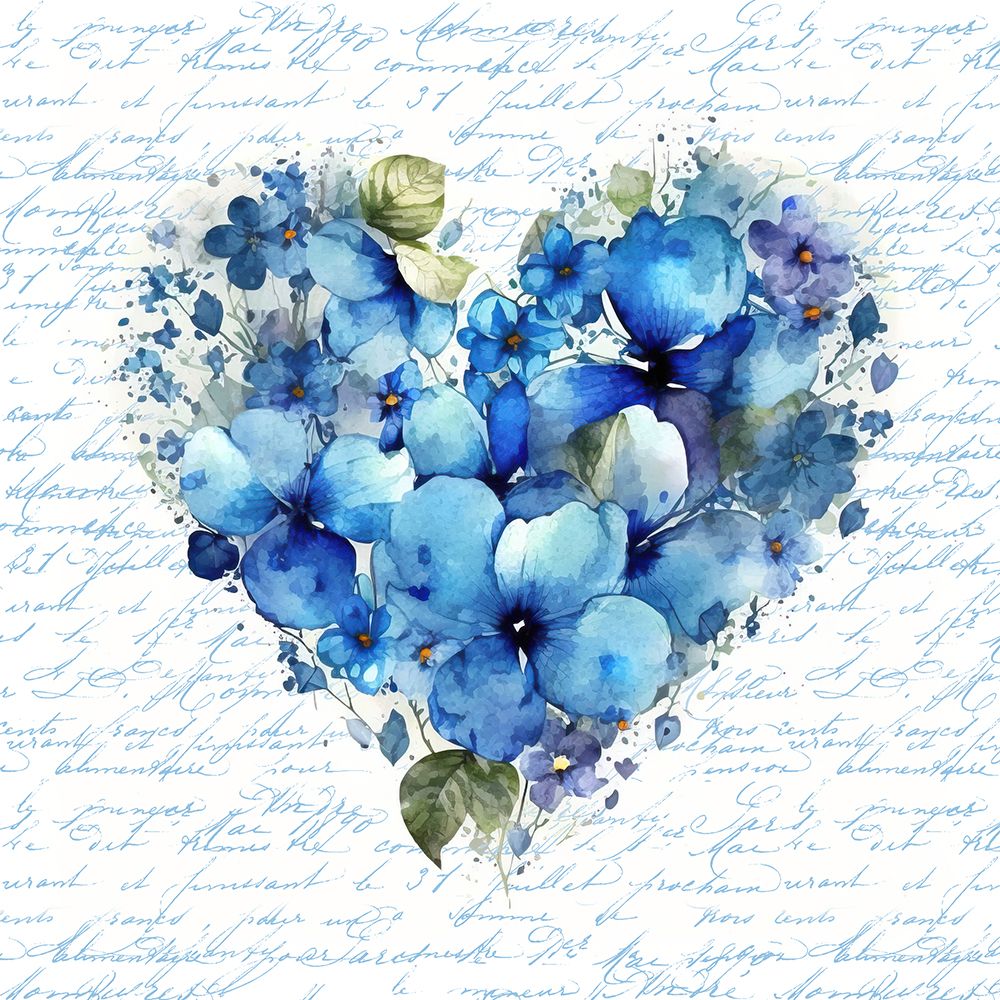 Blue Floral Romance art print by Andrea Haase for $57.95 CAD
