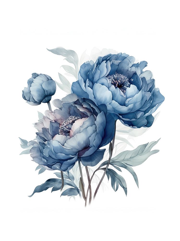 Blue Peonies Nostalgia I art print by Andrea Haase for $57.95 CAD