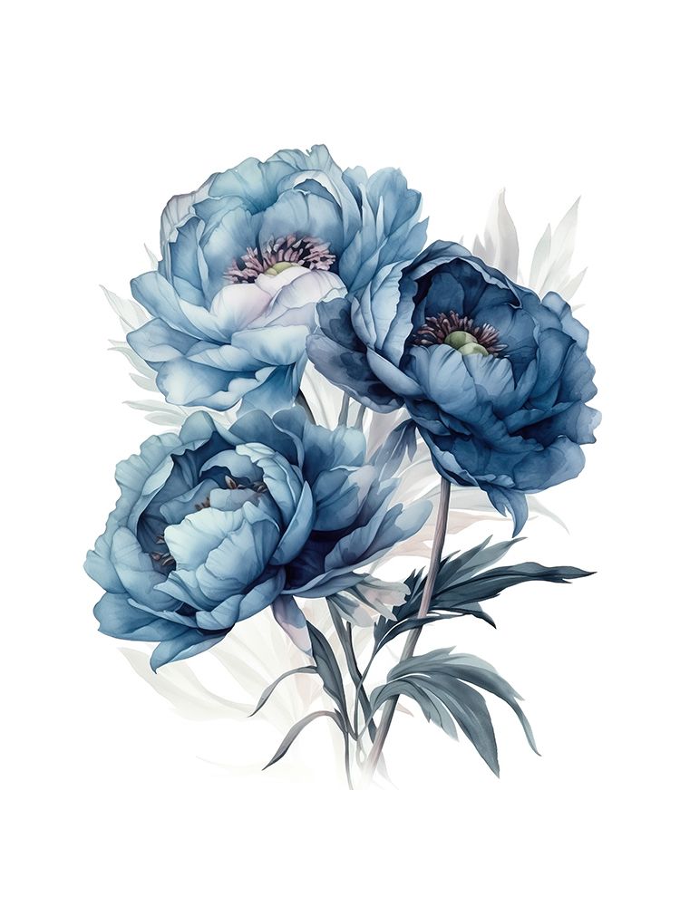 Blue Peonies Nostalgia III art print by Andrea Haase for $57.95 CAD