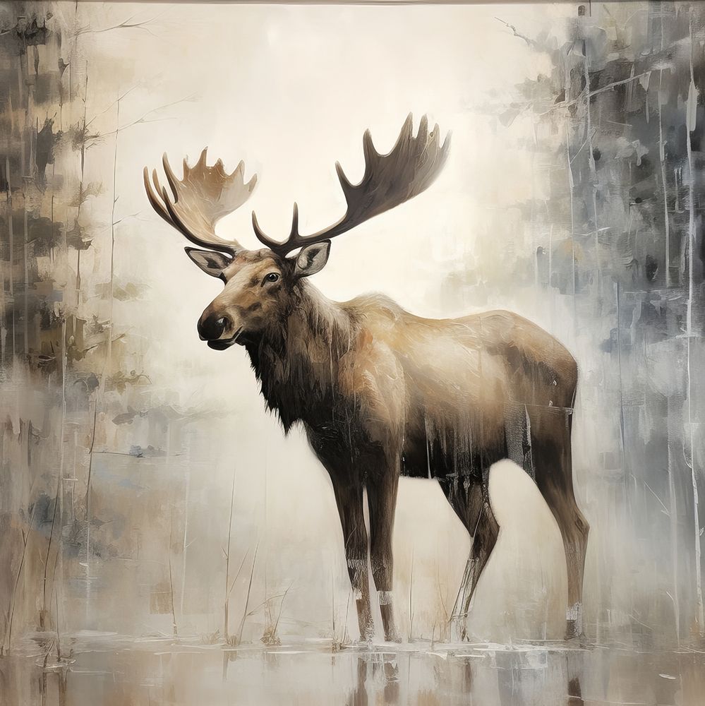 Moose in the Mist art print by Novae for $57.95 CAD
