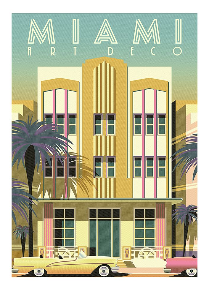 Vintage Poster Miami art print by Steve Hunziker for $57.95 CAD