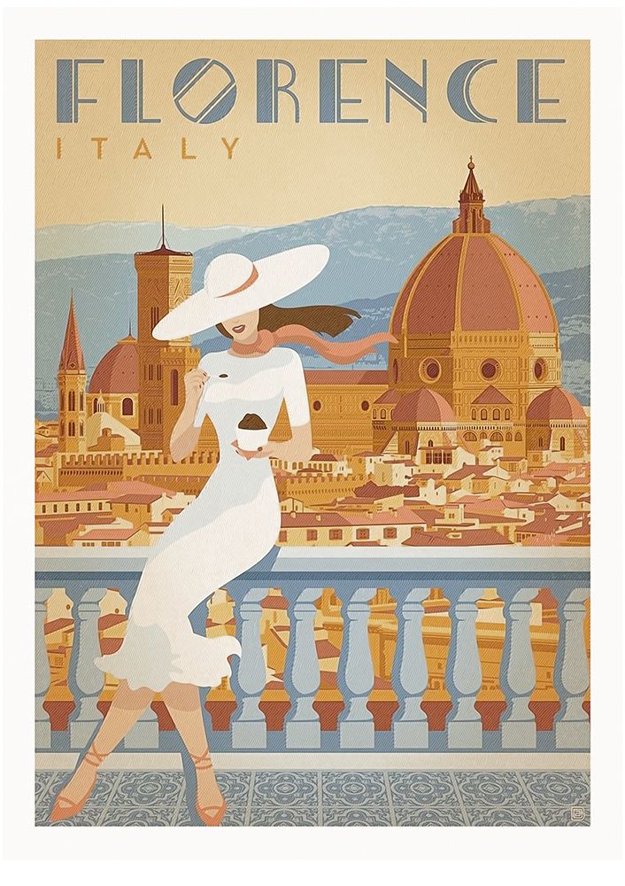 Vintage Poster Florence II art print by Steve Hunziker for $57.95 CAD