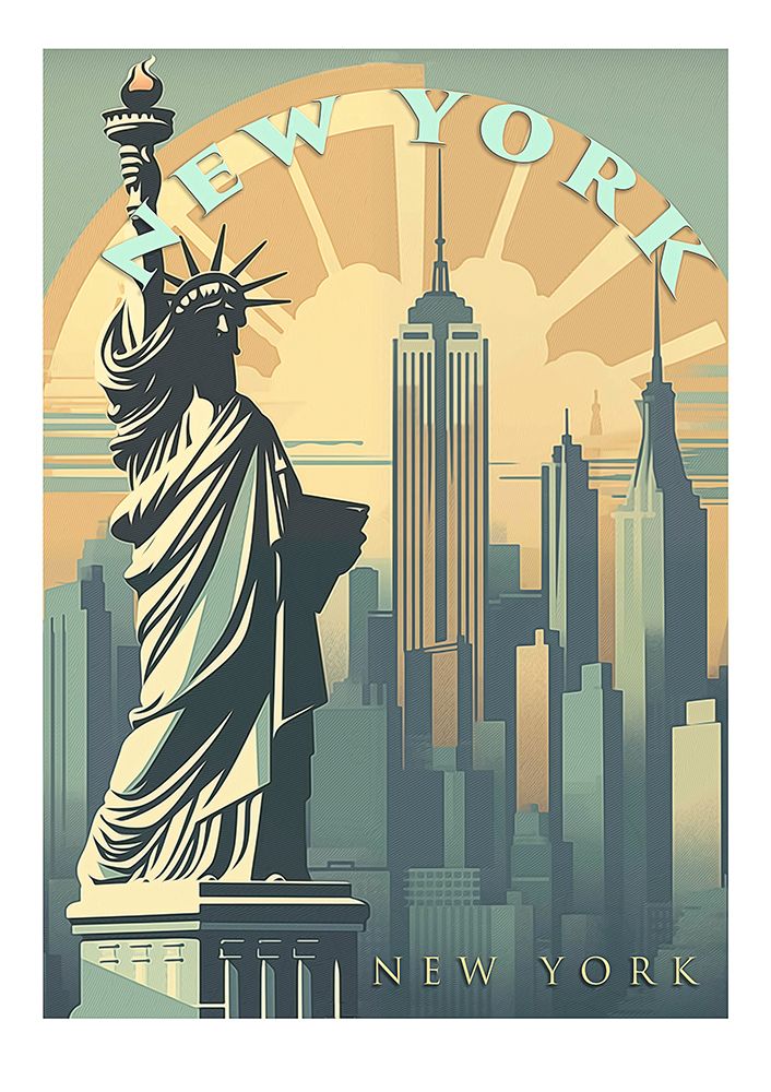 Vintage Poster New York art print by Steve Hunziker for $57.95 CAD