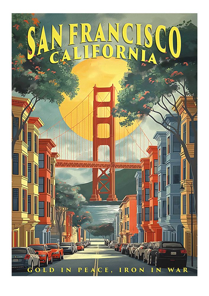 Vintage Poster San Francisco art print by Steve Hunziker for $57.95 CAD