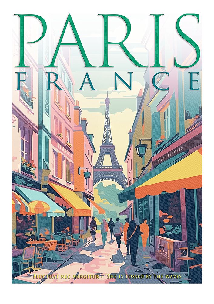 Vintage Poster Paris art print by Steve Hunziker for $57.95 CAD