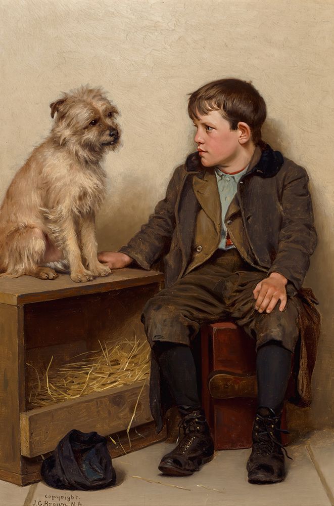A Confab 1902 art print by John George Brown for $57.95 CAD