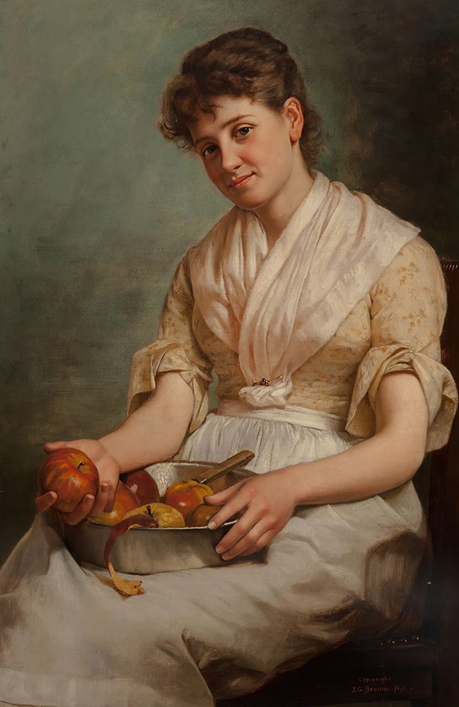 Girl Peeling Apples ca 1890 art print by John George Brown for $57.95 CAD