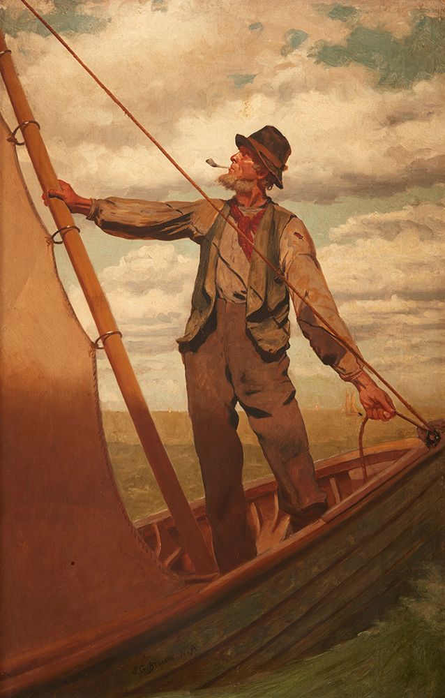 Hoisting the Sail art print by John George Brown for $57.95 CAD