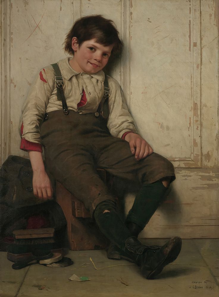 Lazy Bones ca 1890 art print by John George Brown for $57.95 CAD
