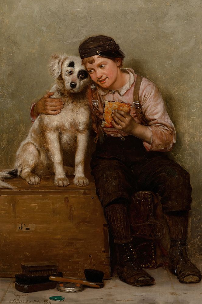 Lunch for Two 1894 art print by John George Brown for $57.95 CAD