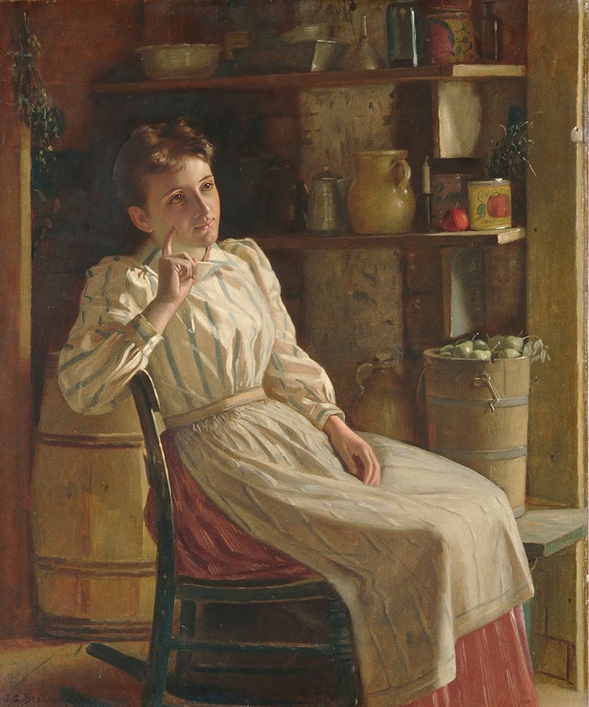 Meditation ca 1900 art print by John George Brown for $57.95 CAD