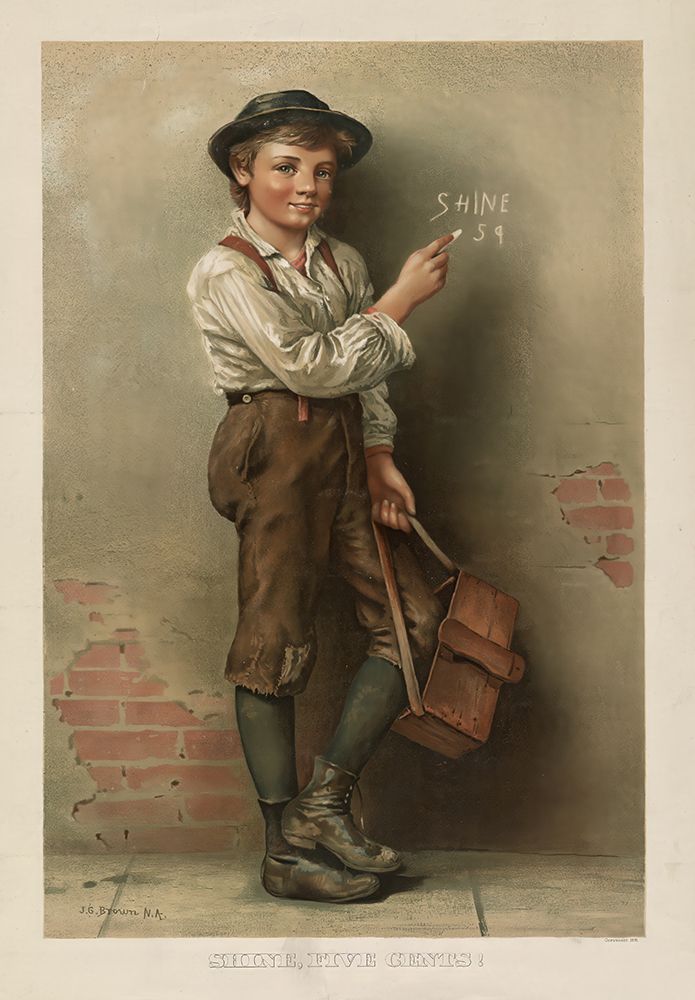 Shine, five cents 1891 art print by John George Brown for $57.95 CAD