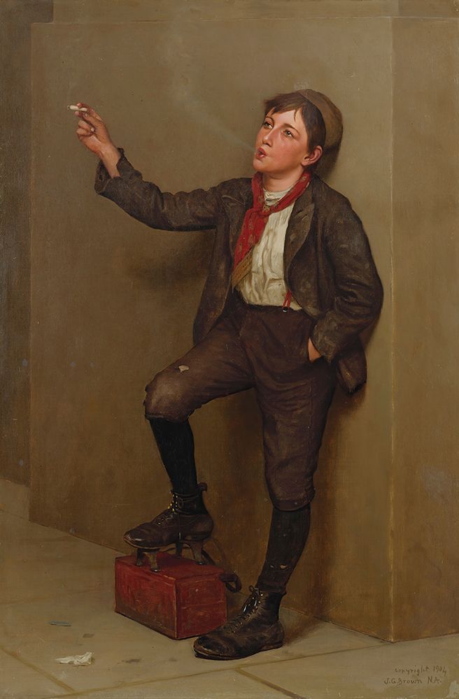 Taking A Break 1904 art print by John George Brown for $57.95 CAD