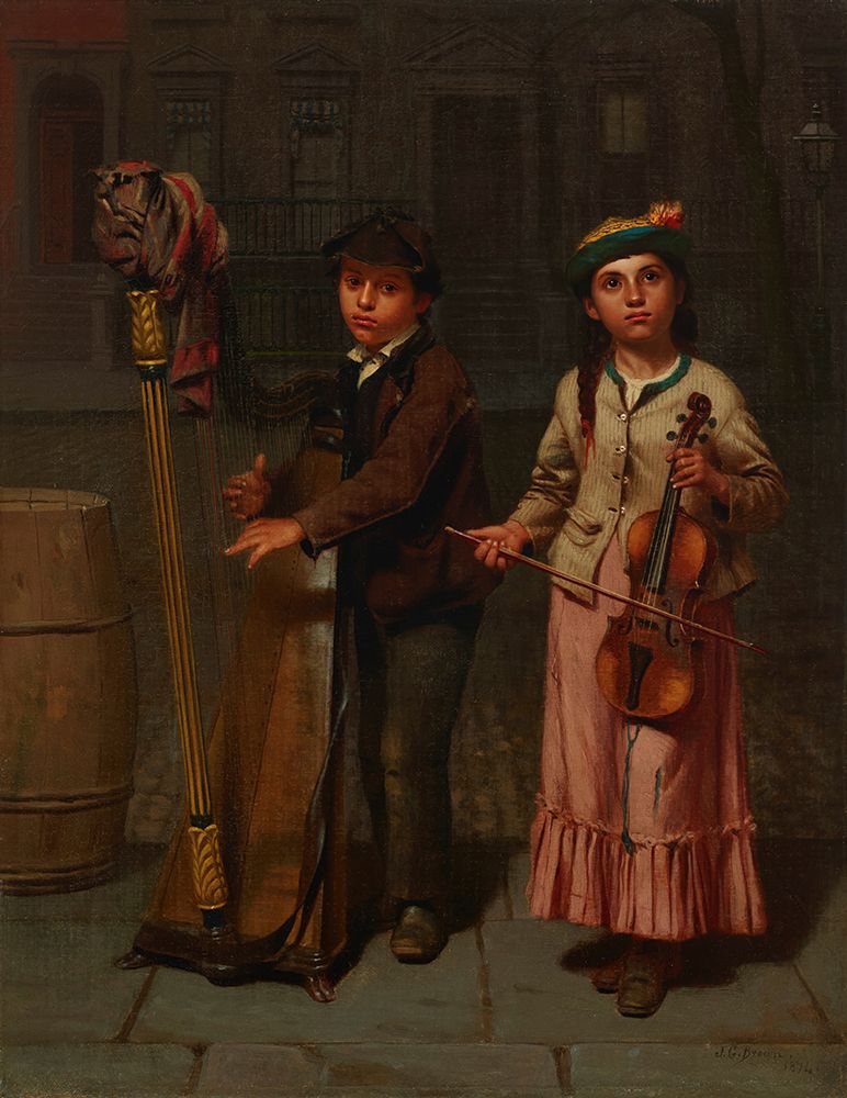 The Two Musicians 1874 art print by John George Brown for $57.95 CAD