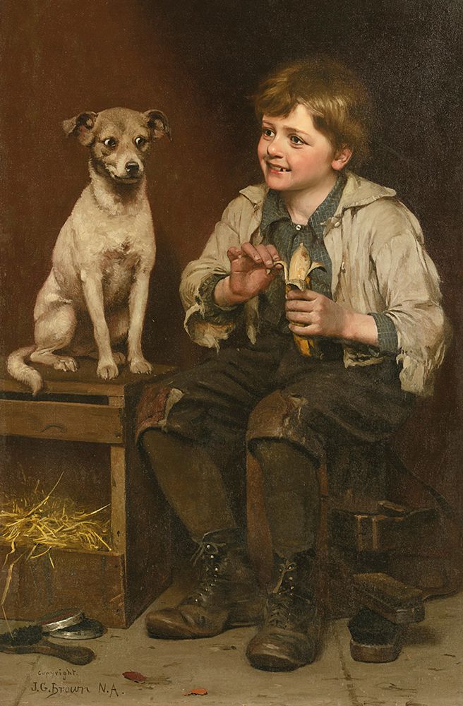 Waiting for a Bite 1888 art print by John George Brown for $57.95 CAD