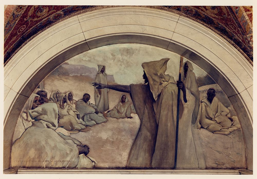 Oral Tradition mural in Evolution of the Book series 1896 art print by John White Alexander for $57.95 CAD