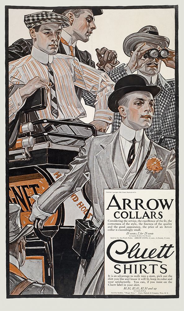 Arrow collars Cluett shirts 1910 art print by Joseph Christian Leyendecker for $57.95 CAD