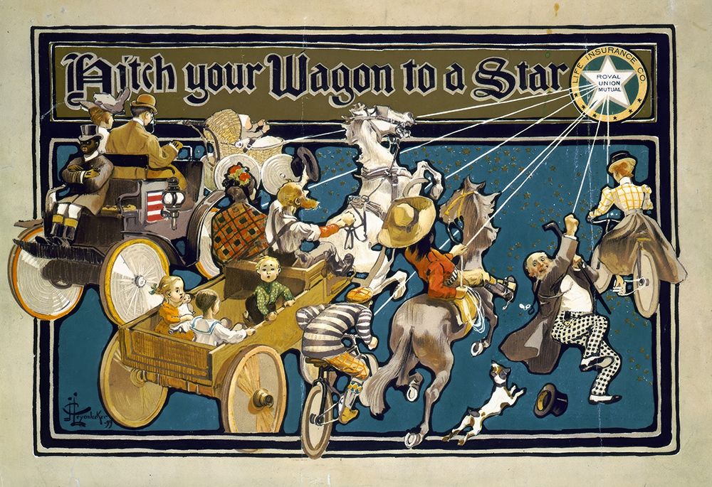Hitch your Wagon to a Star 1898 art print by Joseph Christian Leyendecker for $57.95 CAD