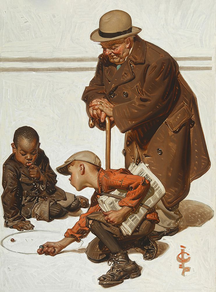 Marbles Game 1925 art print by Joseph Christian Leyendecker for $57.95 CAD