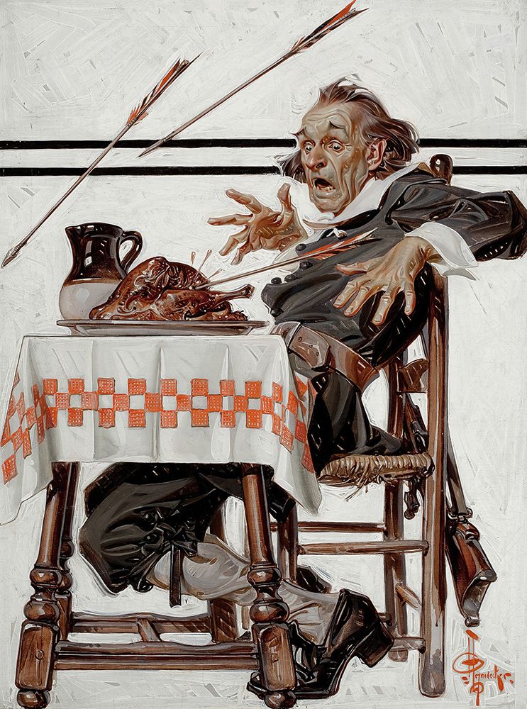 Startled Pilgrim 1920 art print by Joseph Christian Leyendecker for $57.95 CAD