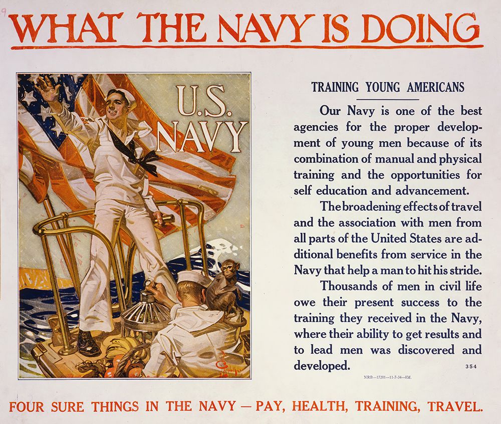 What the Navy is Doing 1918 art print by Joseph Christian Leyendecker for $57.95 CAD