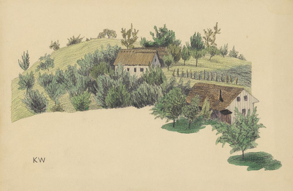 Bauerhauser auf Hugel 1924 art print by Karl Wiener for $57.95 CAD
