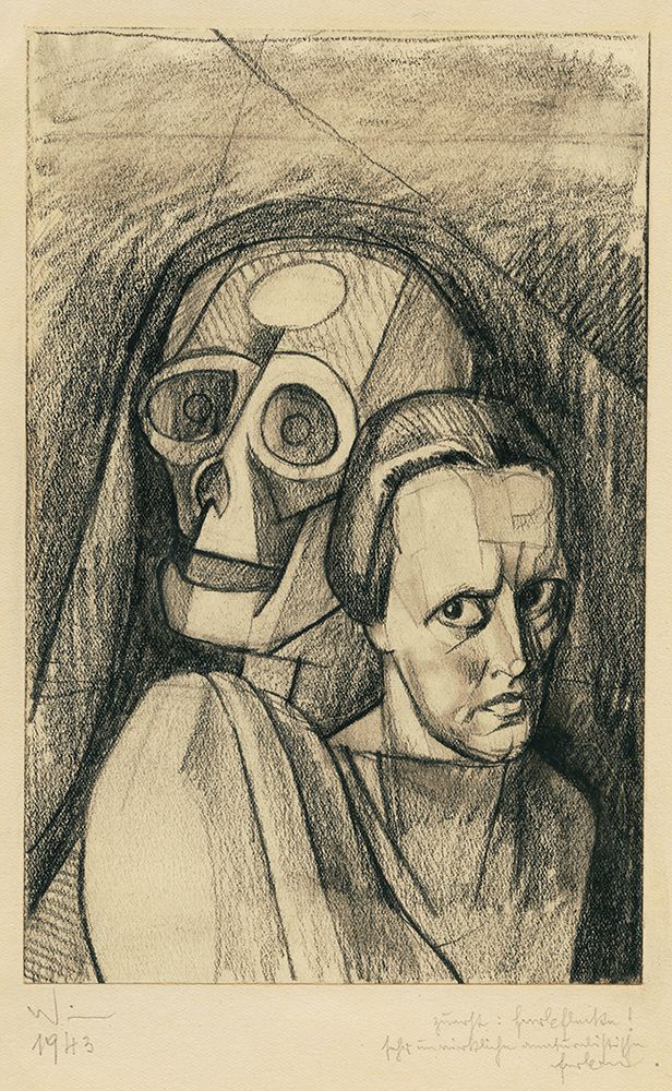Frauenportrat mit Totenkopf 1943 art print by Karl Wiener for $57.95 CAD