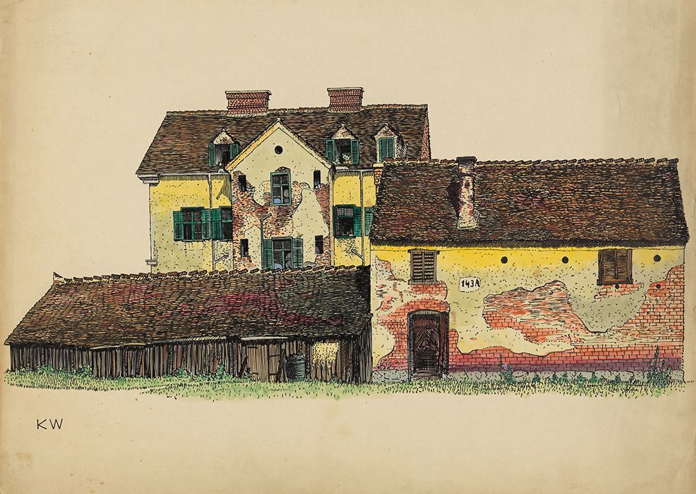 Hauser mit Holzscheune 1924 art print by Karl Wiener for $57.95 CAD