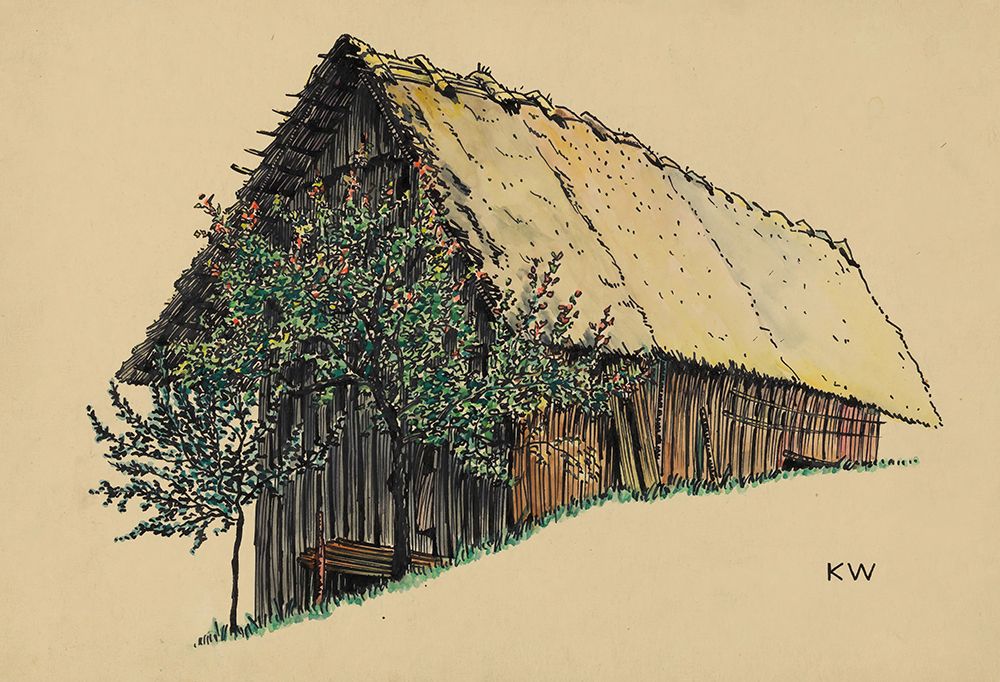Holzscheune 1924 art print by Karl Wiener for $57.95 CAD