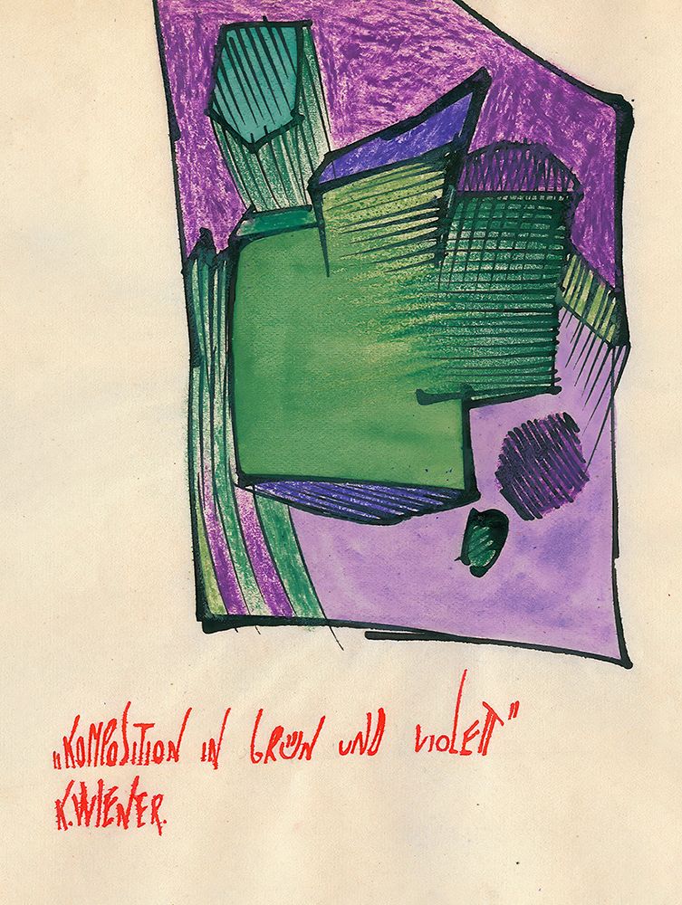 Komposition in Grun und Violett 1921 art print by Karl Wiener for $57.95 CAD