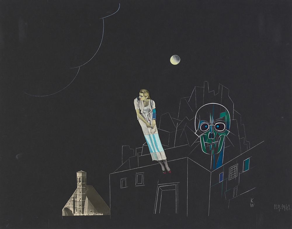 Ohne Titel Collage Frau Mond und Totenkopf 1942 art print by Karl Wiener for $57.95 CAD